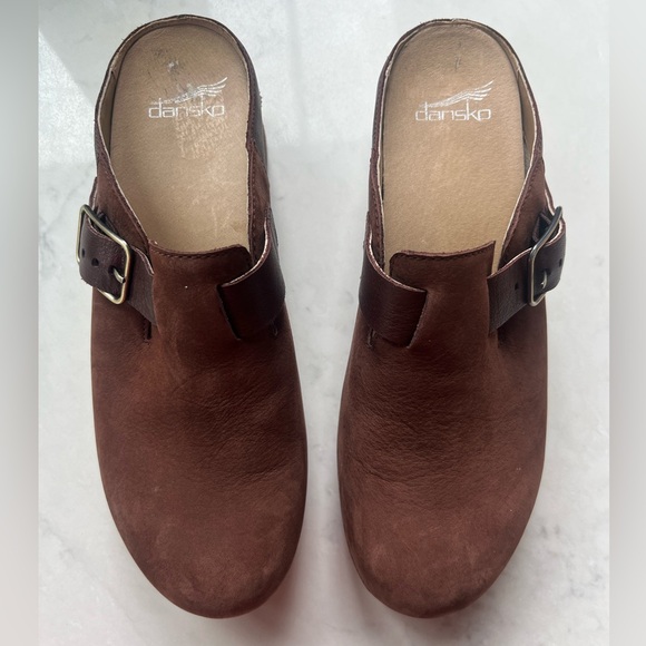 Dansko Shoes - NWOT Dansko Caia Buckled Leather Wedge Clog in Chestnut Brown sz 40 / 9.5